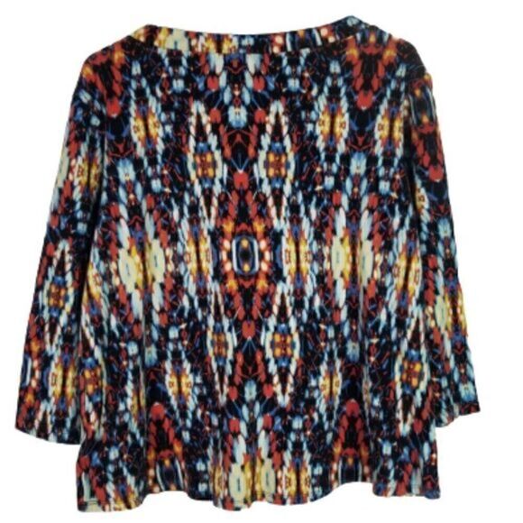 Anne Klein Sport Stretchy Printed Activewear Top - Picture 5 of 5